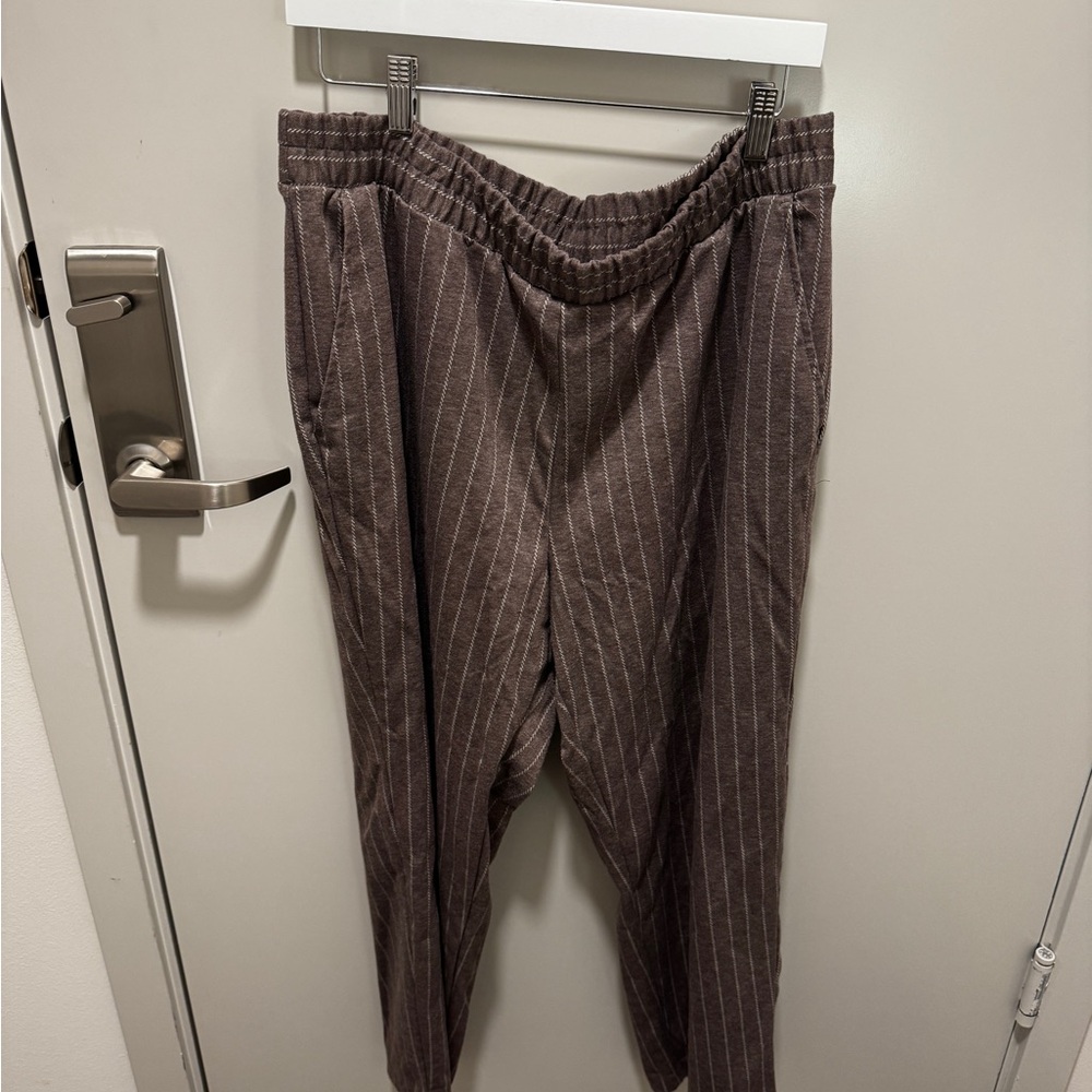 a new day Men's Brown Pinstripe Joggers